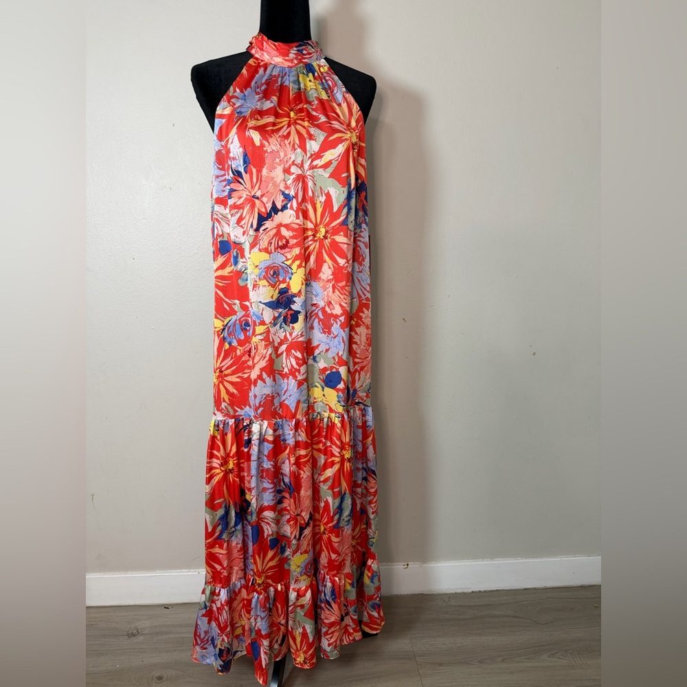 Vince Camuto Red Floral Maxi Skirt